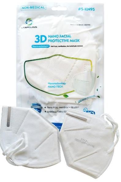 Image for KN95 3D DISPOSABLE FACE MASK WHITE >95% EACH PK2 from Angletons Office National
