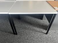 second hand  table 900 x 750 white top / black metal legs