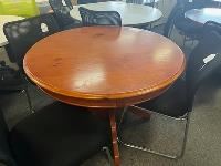 second hand | round timber table 1000mm